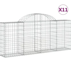 Discount FinePRICE Kaareva kivikori 200x50x40/60 cm galvanoitu rauta