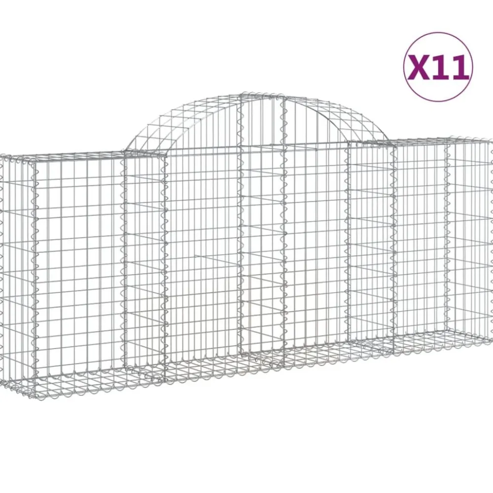 Discount FinePRICE Kaareva kivikori 200x50x40/60 cm galvanoitu rauta