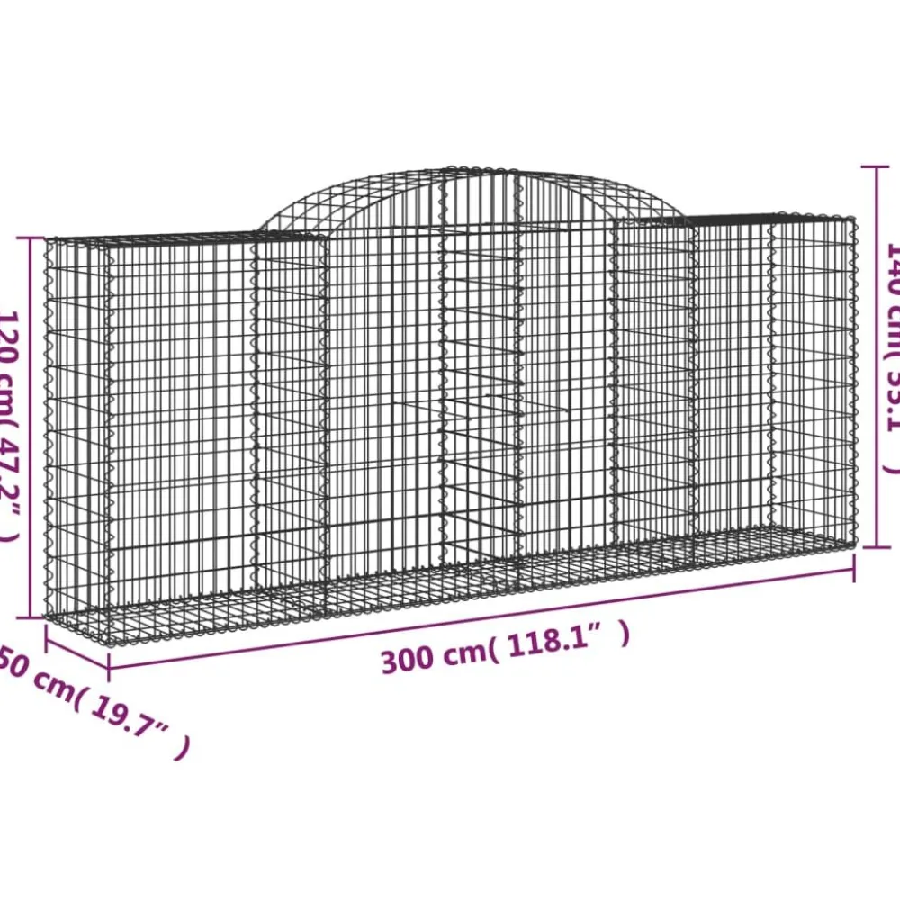 Discount FinePRICE Kaareva kivikori 200x50x40/60 cm galvanoitu rauta