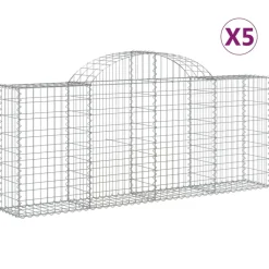 Discount FinePRICE Kaareva kivikori 200x50x40/60 cm galvanoitu rauta