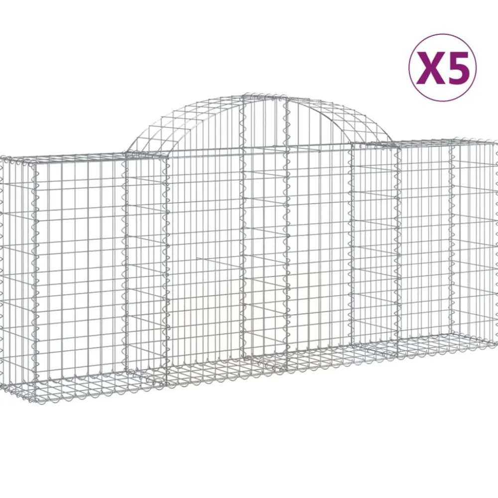 Discount FinePRICE Kaareva kivikori 200x50x40/60 cm galvanoitu rauta