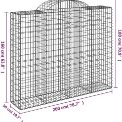 Discount FinePRICE Kaareva kivikori 200x50x40/60 cm galvanoitu rauta
