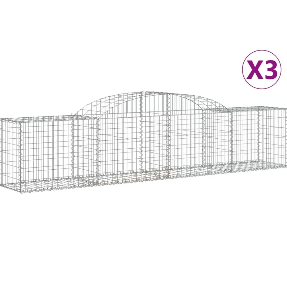 Discount FinePRICE Kaareva kivikori 200x50x40/60 cm galvanoitu rauta