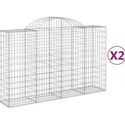 Discount FinePRICE Kaareva kivikori 200x50x40/60 cm galvanoitu rauta
