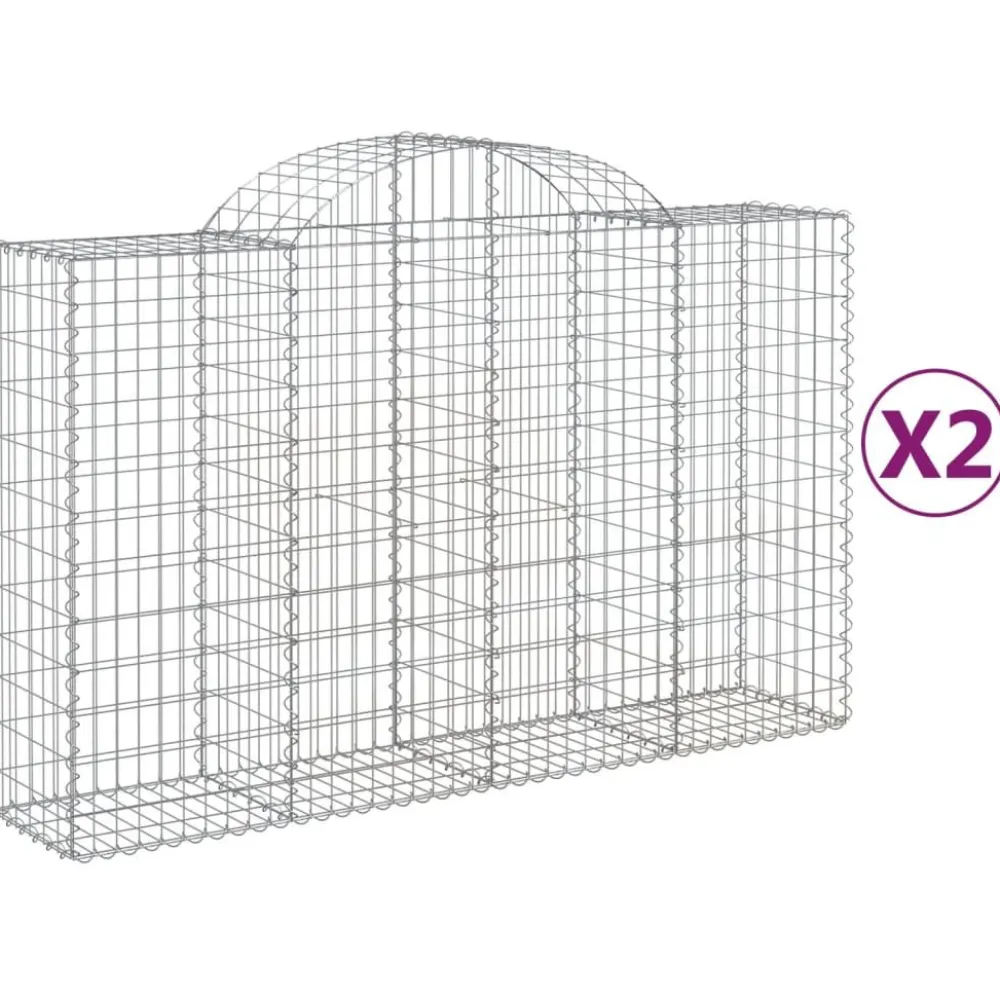 Discount FinePRICE Kaareva kivikori 200x50x40/60 cm galvanoitu rauta