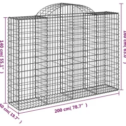 Discount FinePRICE Kaareva kivikori 200x50x40/60 cm galvanoitu rauta