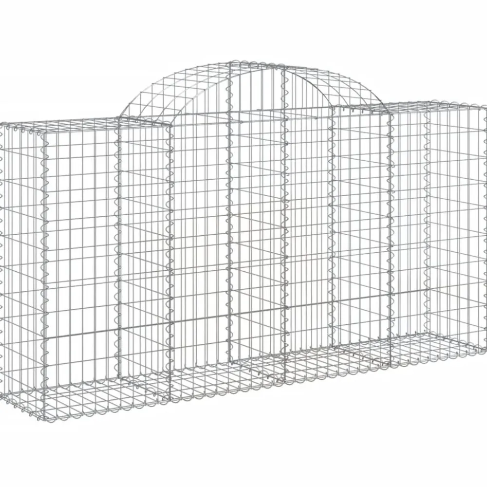 Discount FinePRICE Kaareva kivikori 200x50x40/60 cm galvanoitu rauta