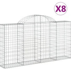 Discount FinePRICE Kaareva kivikori 200x50x40/60 cm galvanoitu rauta