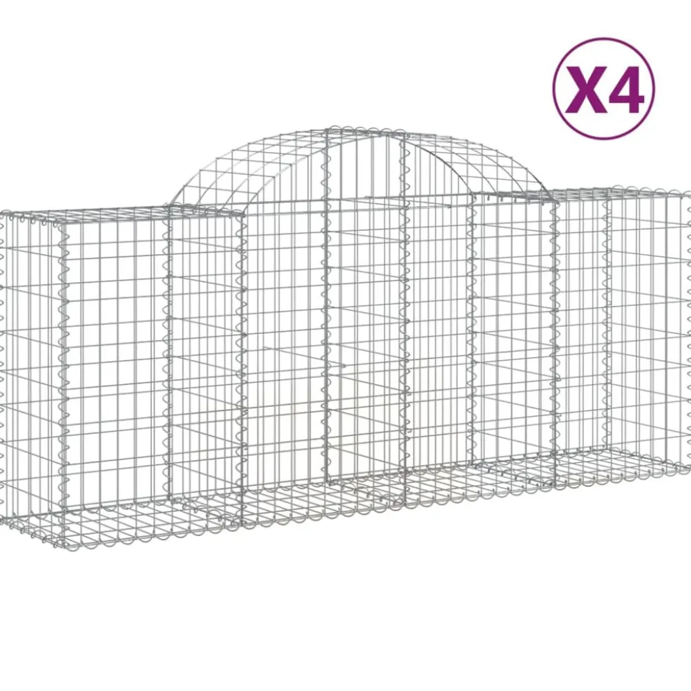 Discount FinePRICE Kaareva kivikori 200x50x40/60 cm galvanoitu rauta