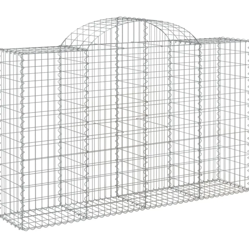 Discount FinePRICE Kaareva kivikori 200x50x40/60 cm galvanoitu rauta