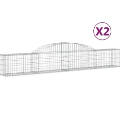 Discount FinePRICE Kaareva kivikori 200x50x40/60 cm galvanoitu rauta