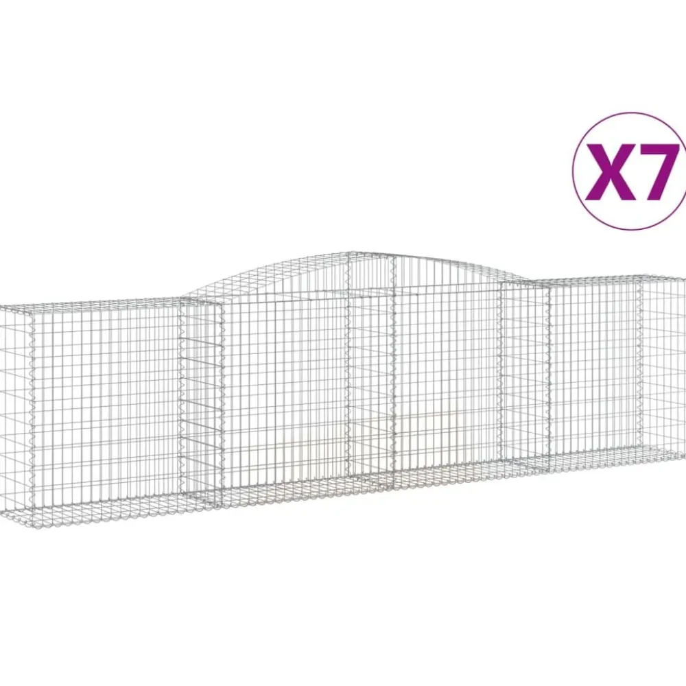 Discount FinePRICE Kaareva kivikori 200x50x40/60 cm galvanoitu rauta