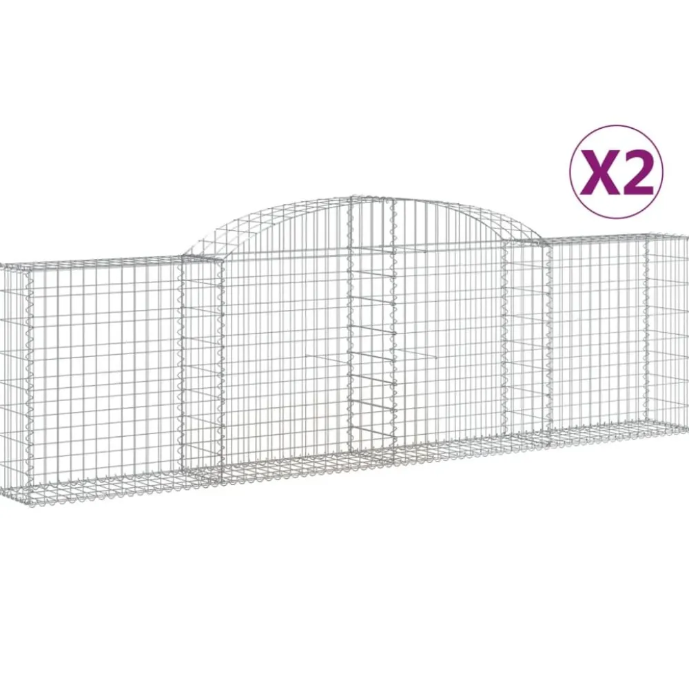 Discount FinePRICE Kaareva kivikori 200x50x40/60 cm galvanoitu rauta