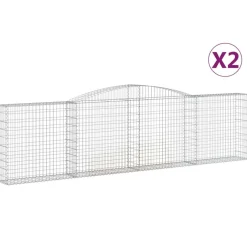 Discount FinePRICE Kaareva kivikori 200x50x40/60 cm galvanoitu rauta