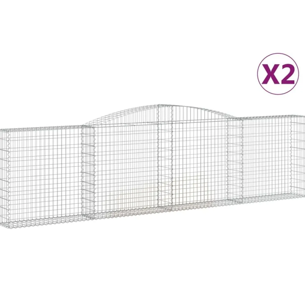 Discount FinePRICE Kaareva kivikori 200x50x40/60 cm galvanoitu rauta