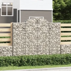 Discount FinePRICE Kaareva kivikori 200x50x40/60 cm galvanoitu rauta
