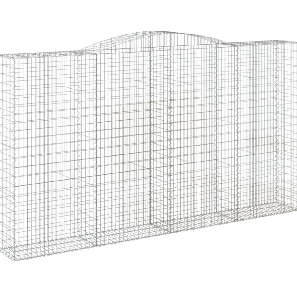 Discount FinePRICE Kaareva kivikori 200x50x40/60 cm galvanoitu rauta