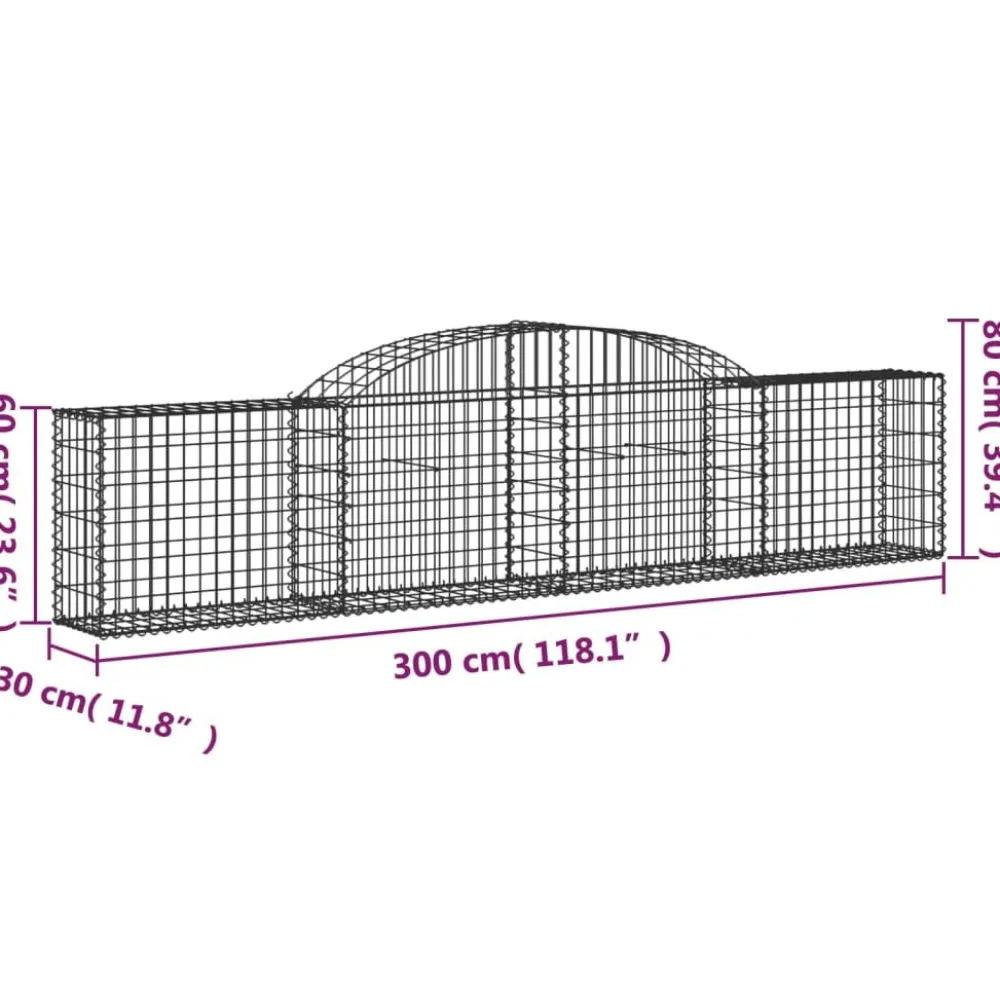 Discount FinePRICE Kaareva kivikori 200x50x40/60 cm galvanoitu rauta