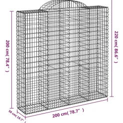 Discount FinePRICE Kaareva kivikori 200x50x40/60 cm galvanoitu rauta
