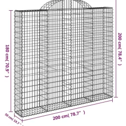 Discount FinePRICE Kaareva kivikori 200x50x40/60 cm galvanoitu rauta