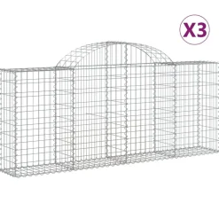 Discount FinePRICE Kaareva kivikori 200x50x40/60 cm galvanoitu rauta