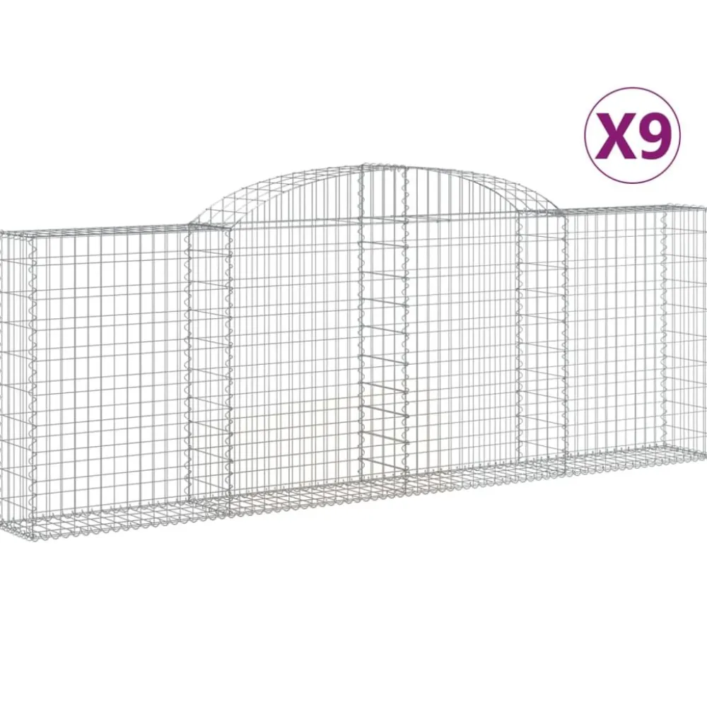 Discount FinePRICE Kaareva kivikori 200x50x40/60 cm galvanoitu rauta