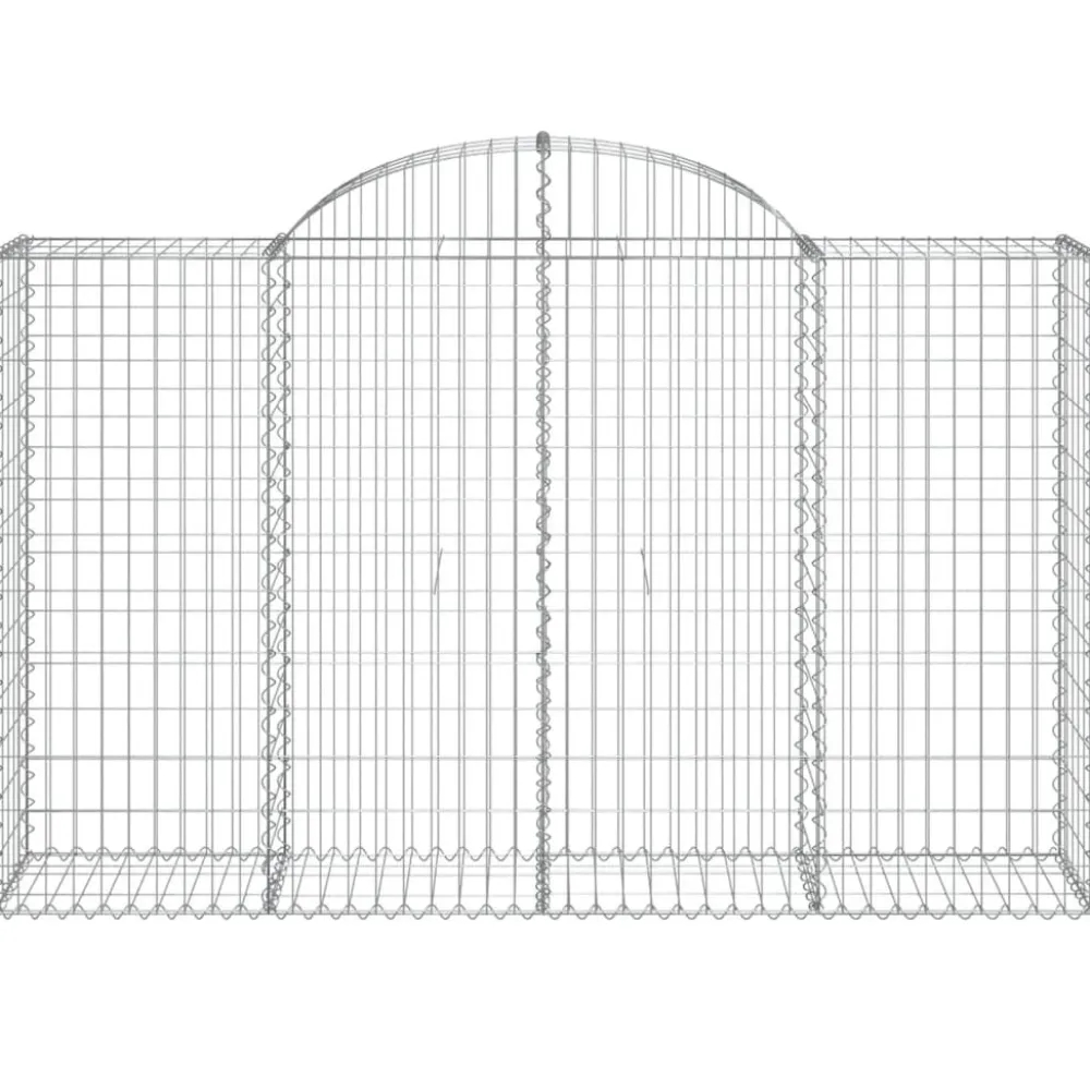 Discount FinePRICE Kaareva kivikori 200x50x40/60 cm galvanoitu rauta