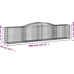 Discount FinePRICE Kaareva kivikori 200x50x40/60 cm galvanoitu rauta