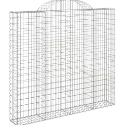 Discount FinePRICE Kaareva kivikori 200x50x40/60 cm galvanoitu rauta