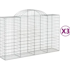 Discount FinePRICE Kaareva kivikori 200x50x40/60 cm galvanoitu rauta