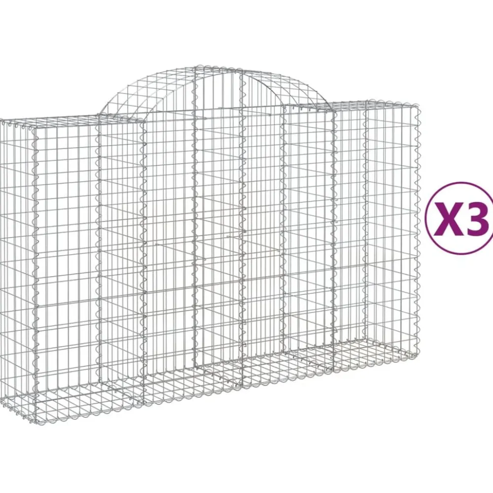 Discount FinePRICE Kaareva kivikori 200x50x40/60 cm galvanoitu rauta