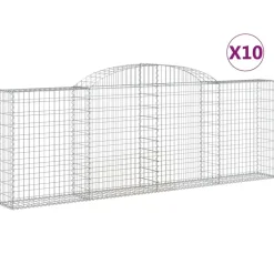 Discount FinePRICE Kaareva kivikori 200x50x40/60 cm galvanoitu rauta