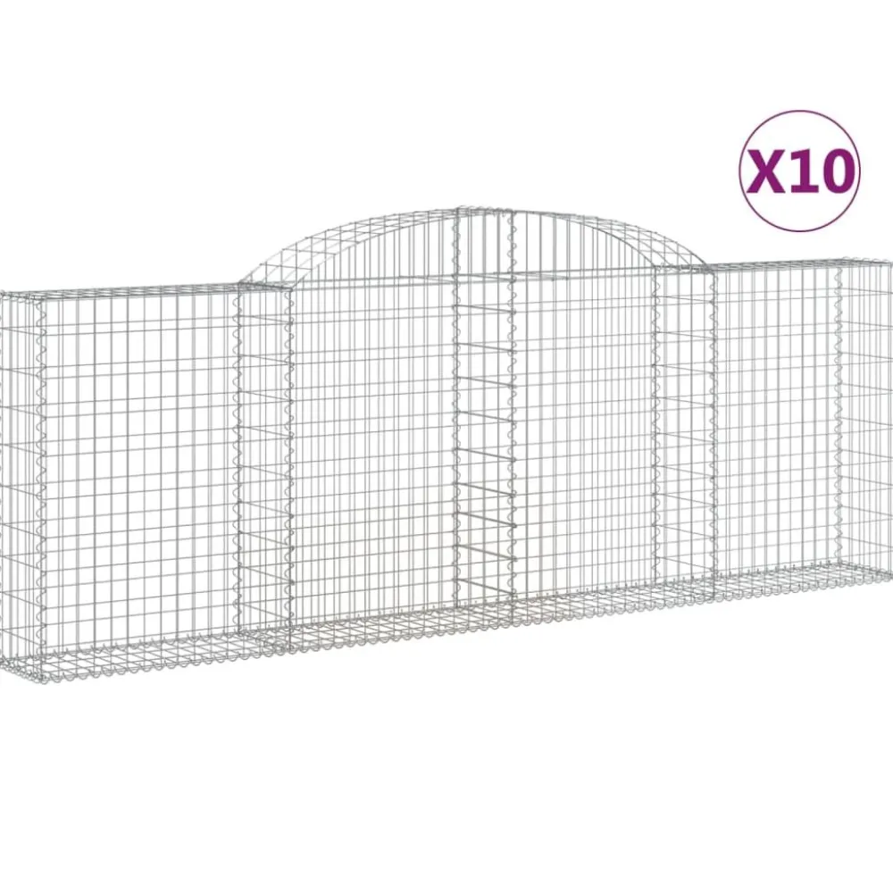 Discount FinePRICE Kaareva kivikori 200x50x40/60 cm galvanoitu rauta