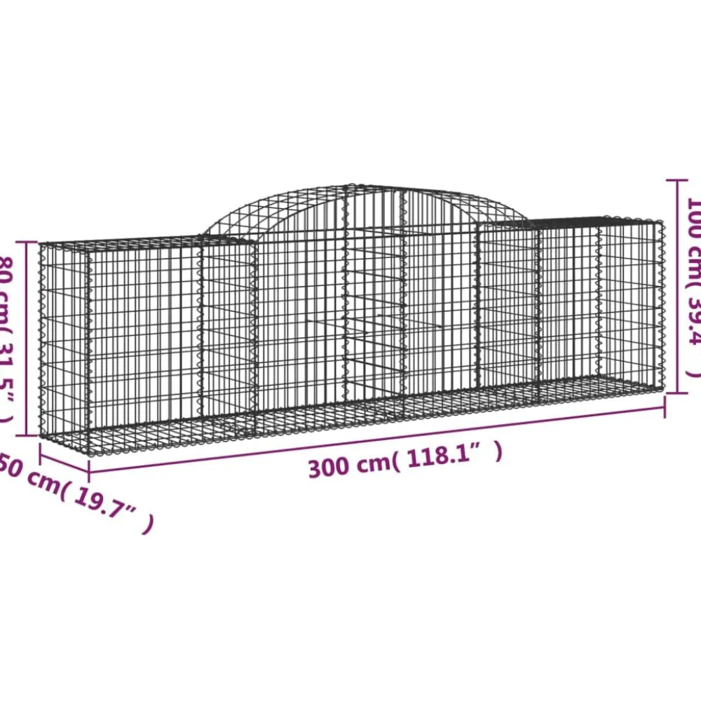 Discount FinePRICE Kaareva kivikori 200x50x40/60 cm galvanoitu rauta