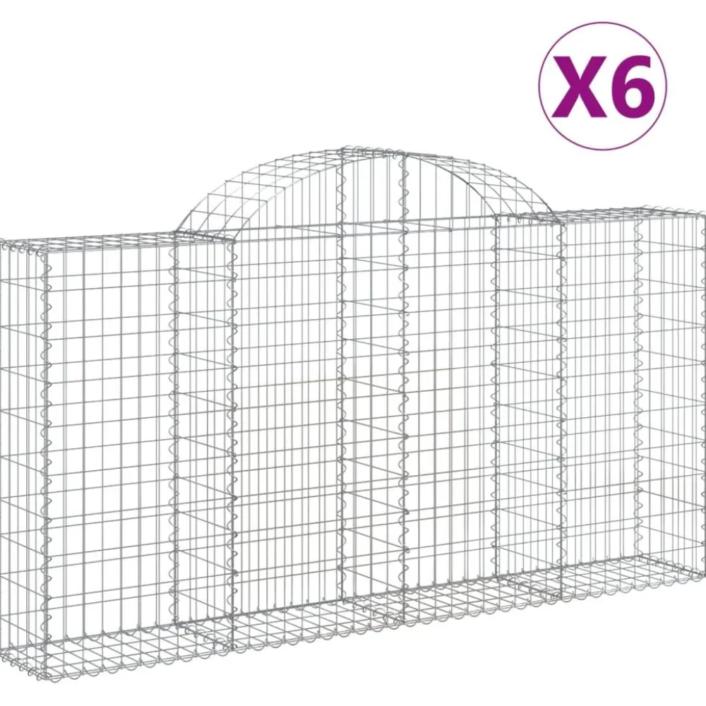 Discount FinePRICE Kaareva kivikori 200x50x40/60 cm galvanoitu rauta