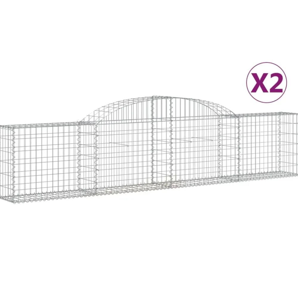 Discount FinePRICE Kaareva kivikori 200x50x40/60 cm galvanoitu rauta