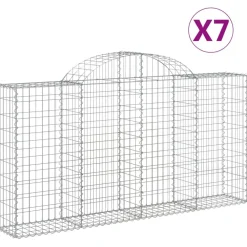 Discount FinePRICE Kaareva kivikori 200x50x40/60 cm galvanoitu rauta