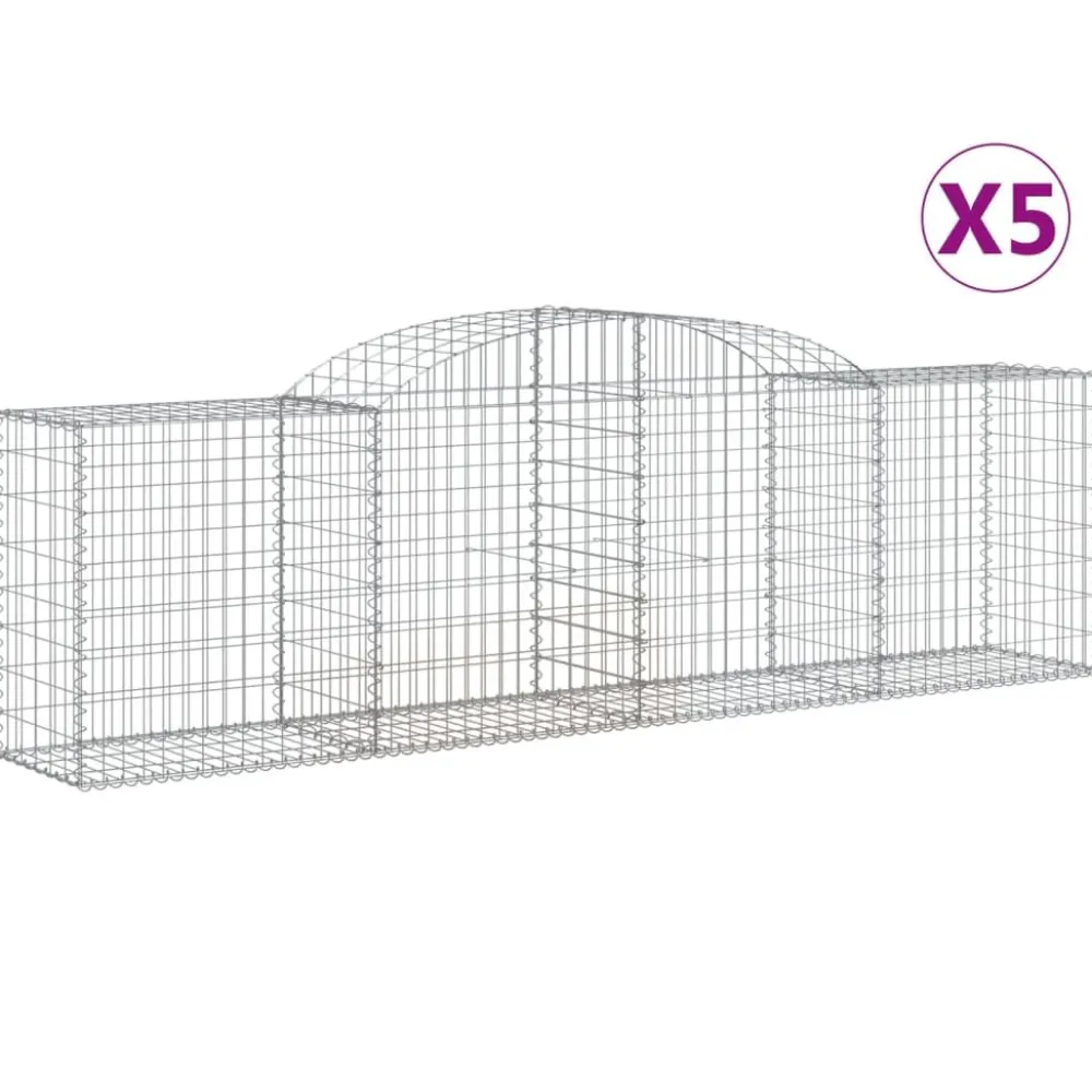 Discount FinePRICE Kaareva kivikori 200x50x40/60 cm galvanoitu rauta