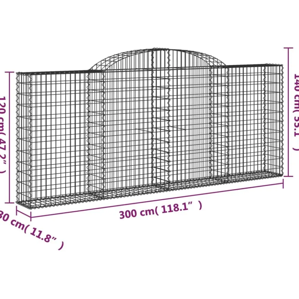 Discount FinePRICE Kaareva kivikori 200x50x40/60 cm galvanoitu rauta