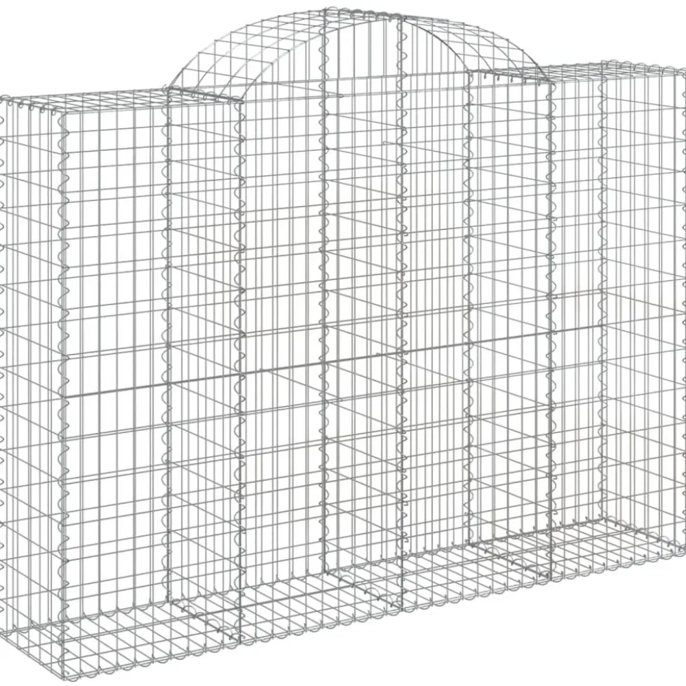 Discount FinePRICE Kaareva kivikori 200x50x40/60 cm galvanoitu rauta