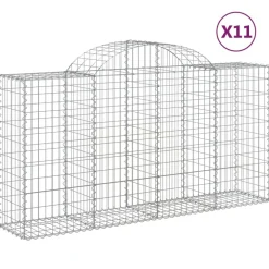 Discount FinePRICE Kaareva kivikori 200x50x40/60 cm galvanoitu rauta