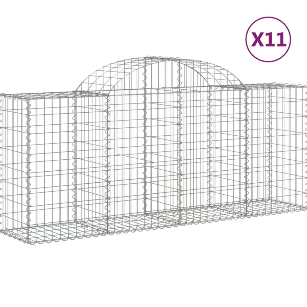 Discount FinePRICE Kaareva kivikori 200x50x40/60 cm galvanoitu rauta