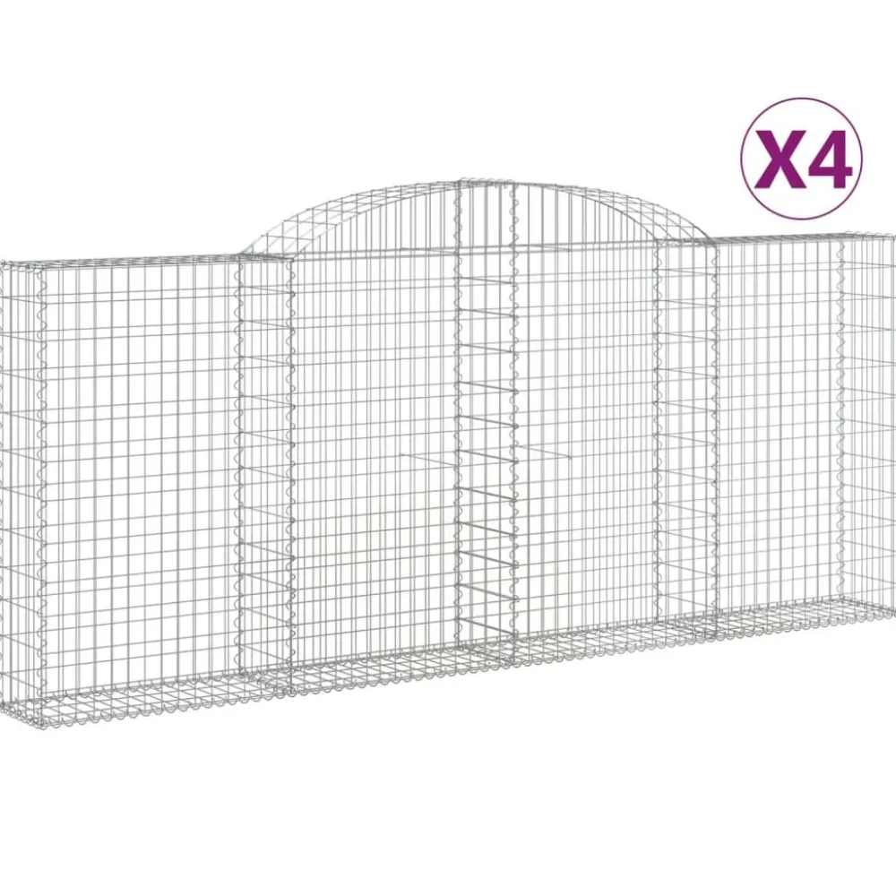 Discount FinePRICE Kaareva kivikori 200x50x40/60 cm galvanoitu rauta