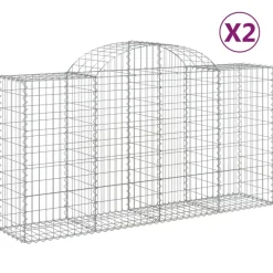 Discount FinePRICE Kaareva kivikori 200x50x40/60 cm galvanoitu rauta