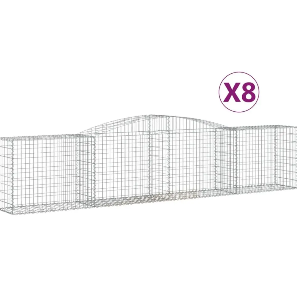 Discount FinePRICE Kaareva kivikori 200x50x40/60 cm galvanoitu rauta
