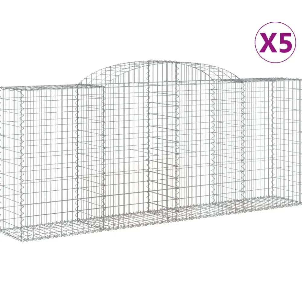 Discount FinePRICE Kaareva kivikori 200x50x40/60 cm galvanoitu rauta