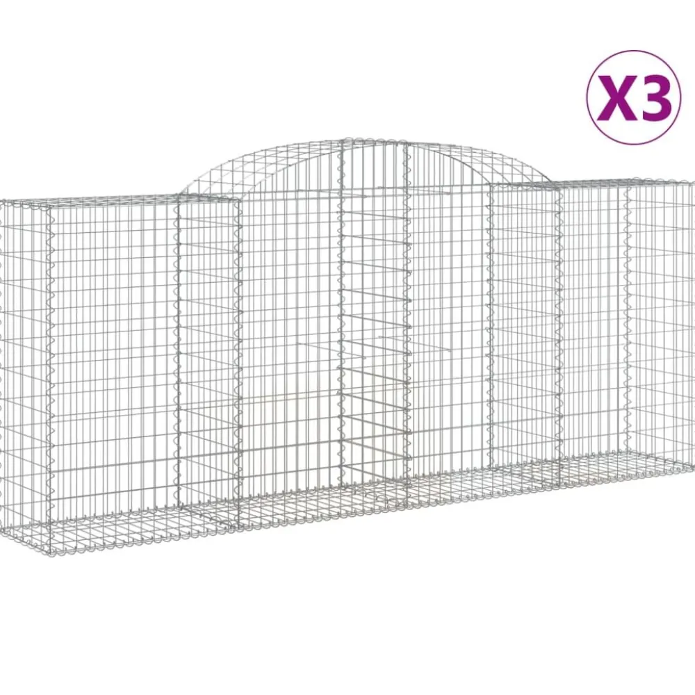 Discount FinePRICE Kaareva kivikori 200x50x40/60 cm galvanoitu rauta