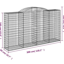 Discount FinePRICE Kaareva kivikori 200x50x40/60 cm galvanoitu rauta