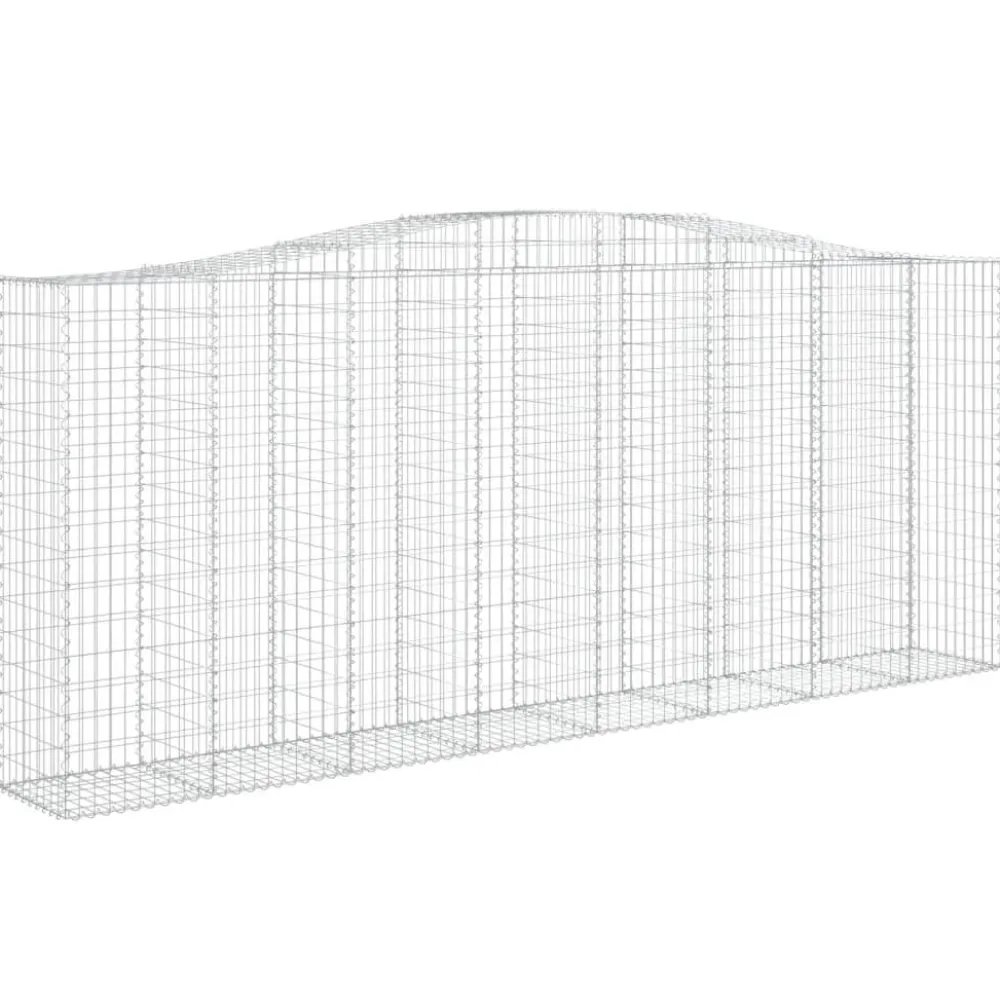 Clearance FinePRICE Kaareva kivikori 200x50x40/60 cm galvanoitua rautaa