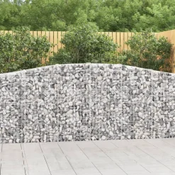 Clearance FinePRICE Kaareva kivikori 200x50x40/60 cm galvanoitua rautaa
